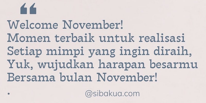 kata ucapan november